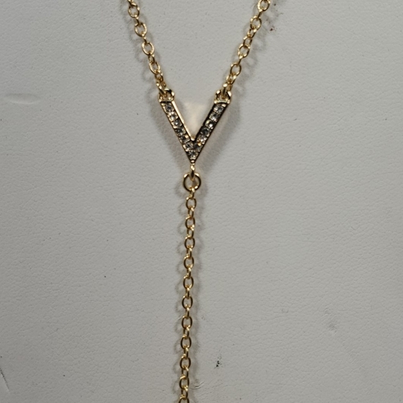 Rebecca Minkoff Crystal Cone Y Necklace (Gold Toned/Crystal) - Picture 3 of 8